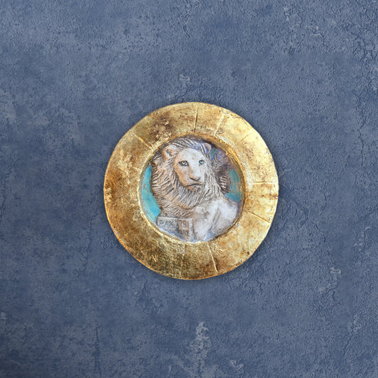 St. Mark's Lion in Moleca, gilded with gold leaf (Round Shape)