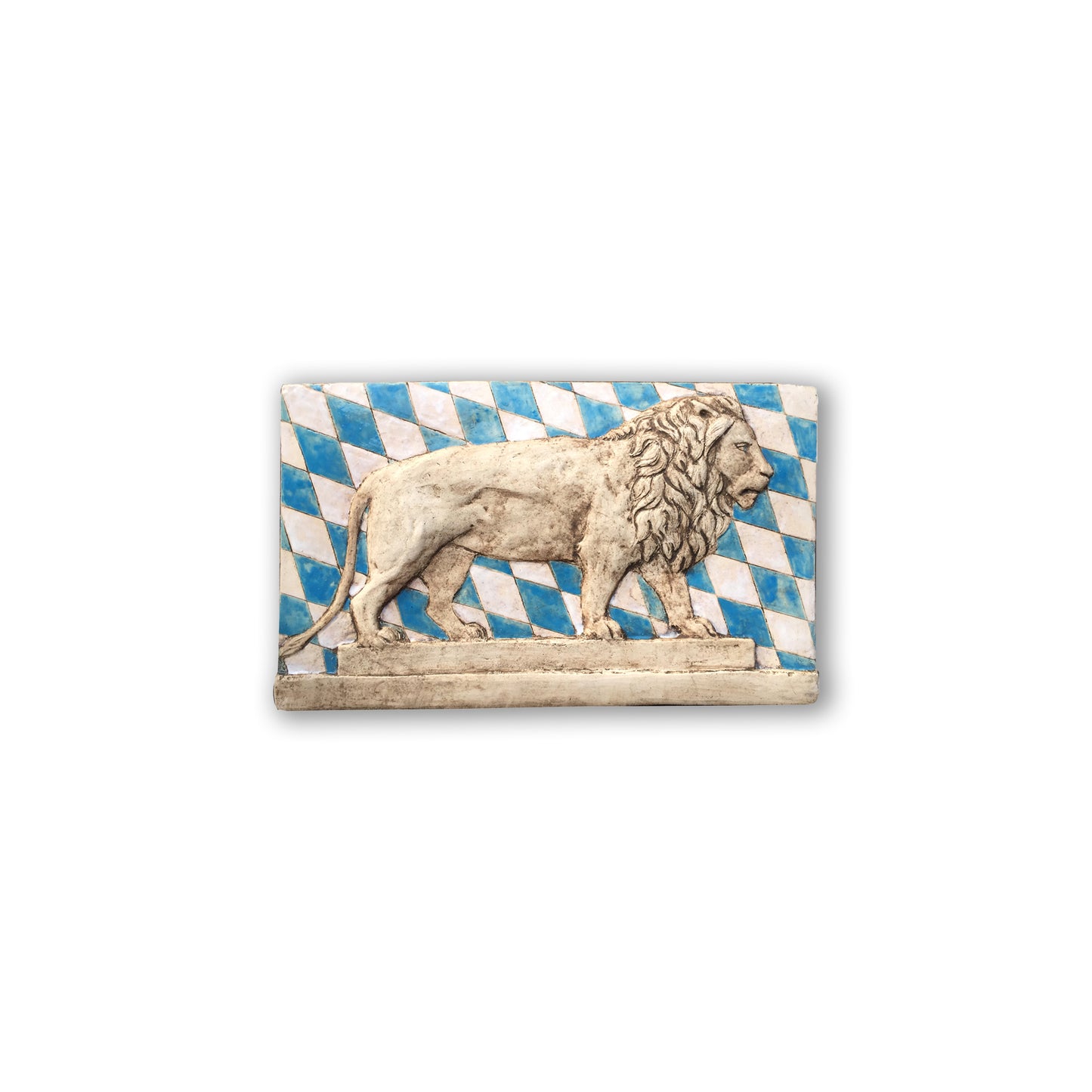 Big Bavarian lion, painted with glazes