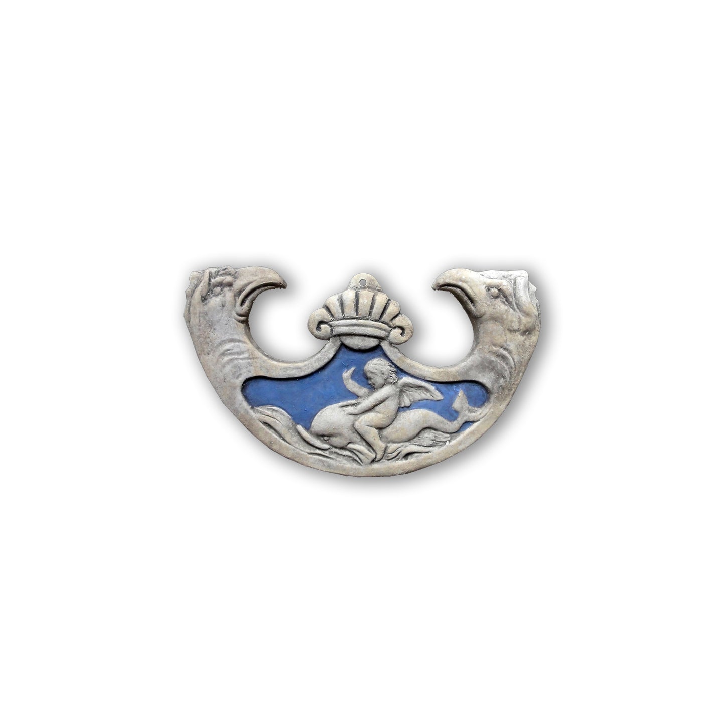 Oscillum - scultura in terracotta dipinta in blu