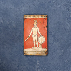 Ares, dio della guerra. Scultura dipinta in rosso