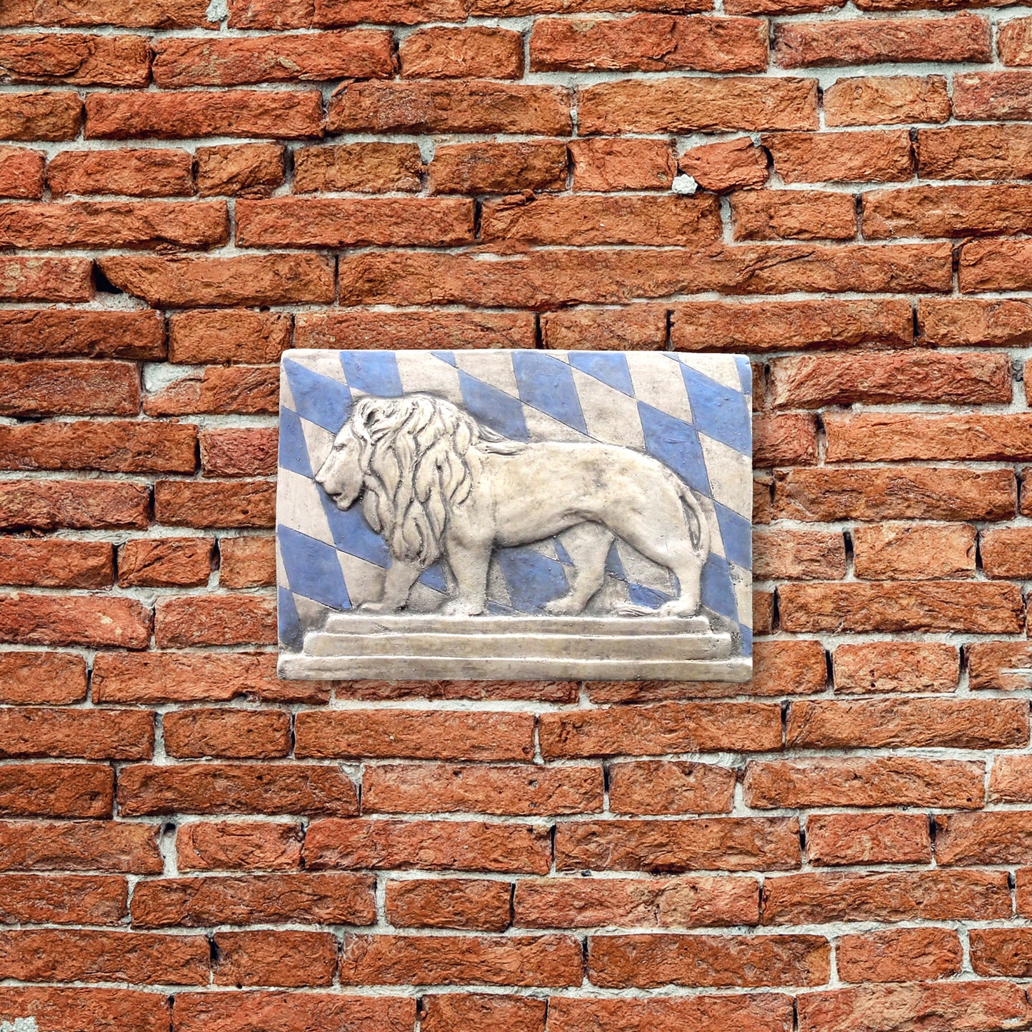 Bavarian Lion, Painted Terracotta