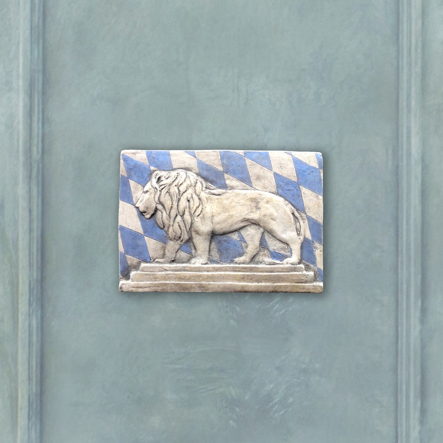 Bavarian Lion, Painted Terracotta