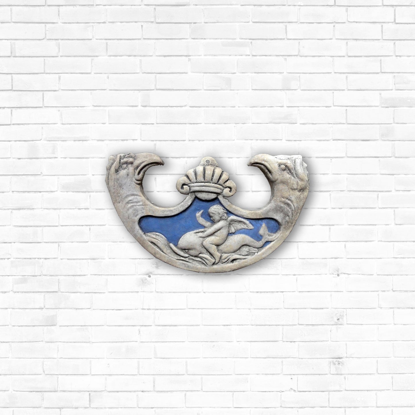 Oscillum - scultura in terracotta dipinta in blu