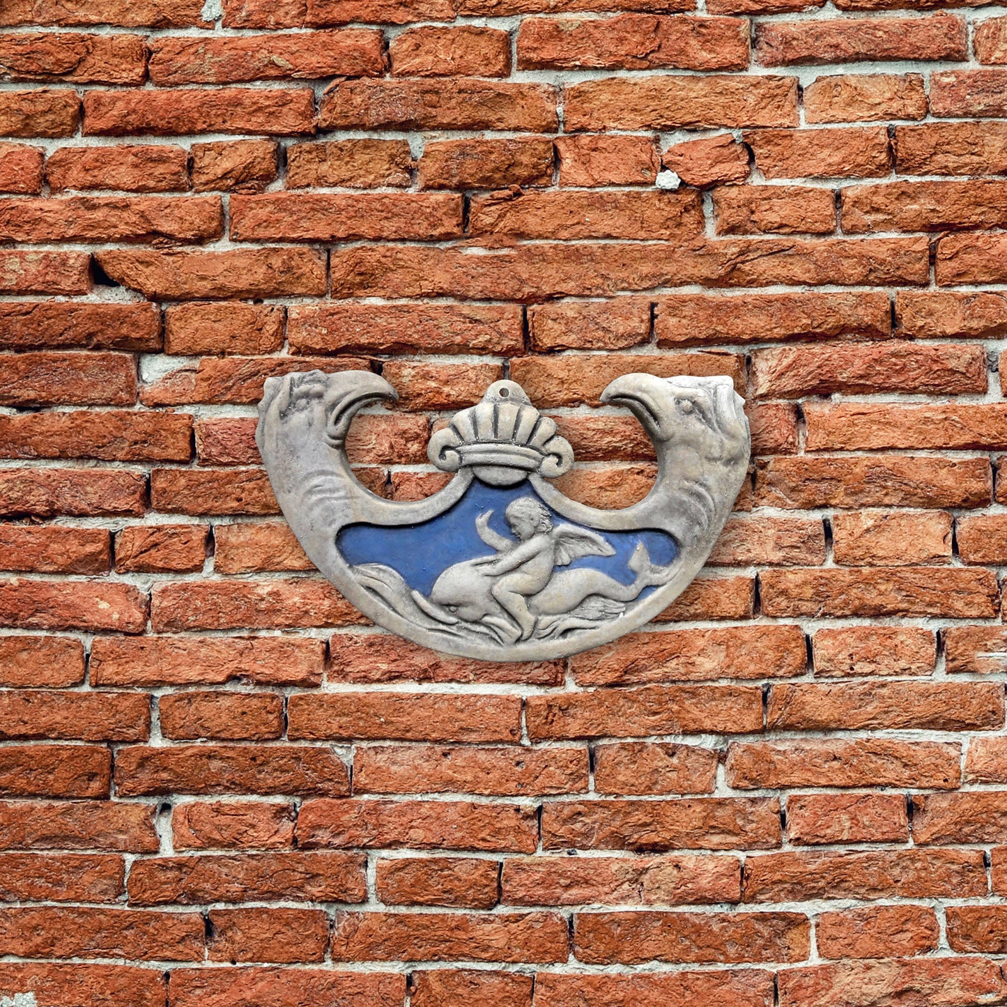 Oscillum - scultura in terracotta dipinta in blu