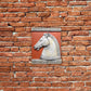 Testa di Cavallo, scultura in terracotta dipinta in rosso