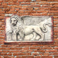 Leone di San Marco Andante Grande, con Libro. Scultura in Terracotta