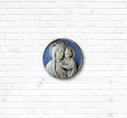 Madonna con Bambino - Cammeo in ceramica dipinta