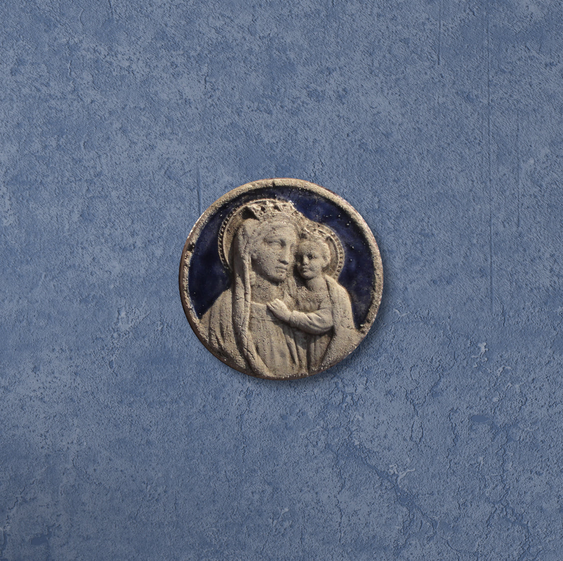 Madonna con Bambino - Cammeo in ceramica dipinta
