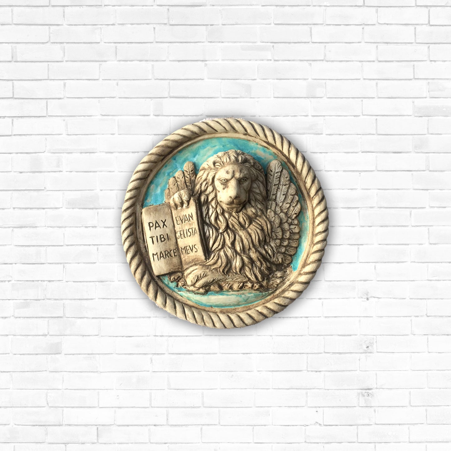 St. Mark's Winged Lion, Painted Sculpture in Ceramic