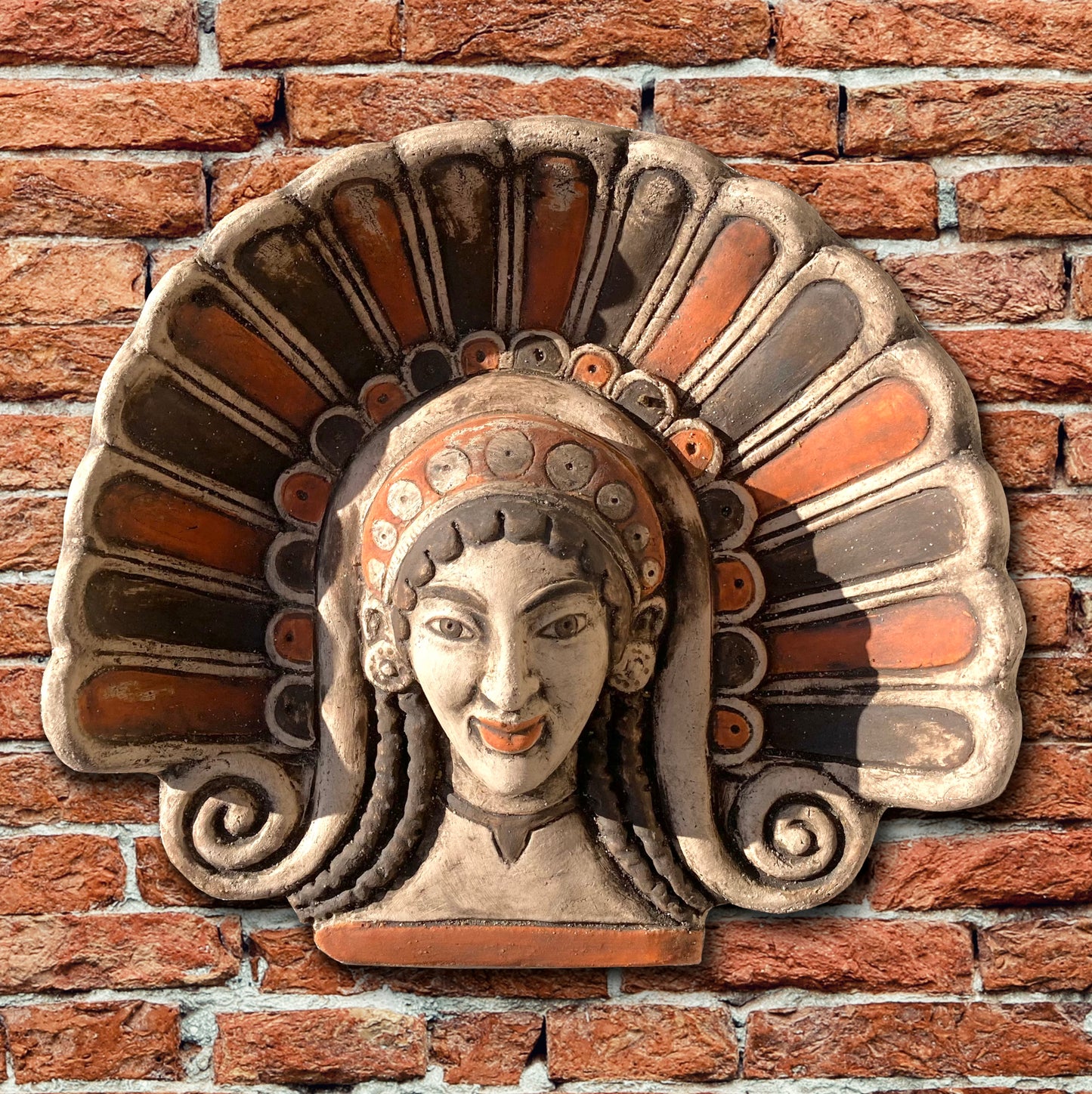 Antefix with a Menaed, Painted Sculpture
