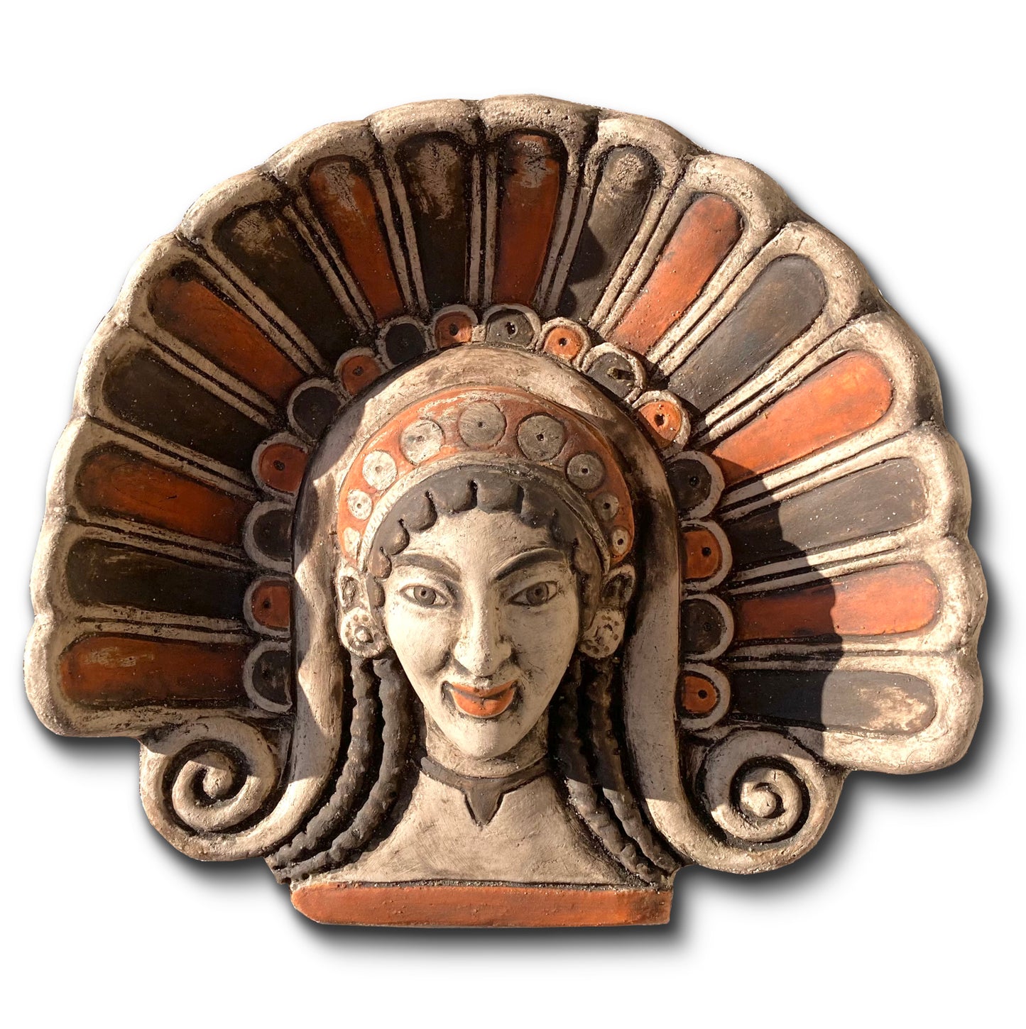 Antefix with a Menaed, Painted Sculpture