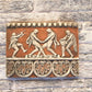 Scena di Pigiatura dell'Uva, bassorilievo in terracotta, dipinto in rosso