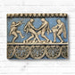Scena di Pigiatura dell'Uva, bassorilievo in terracotta, dipinto in azzurro