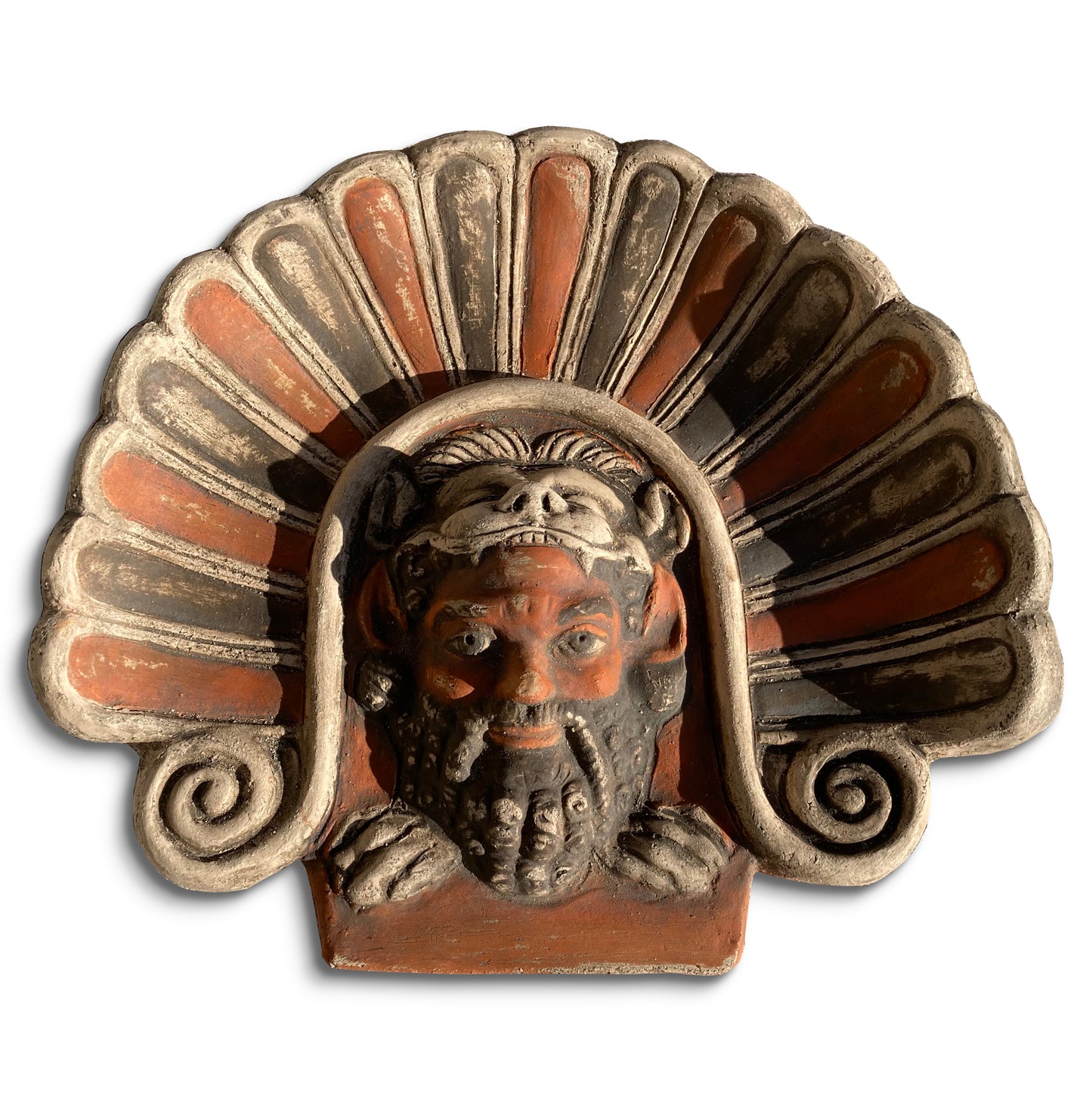 Antefix with Silenus, Painted sculpture