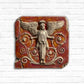 Vittoria, bassorilievo in ceramica dipinta